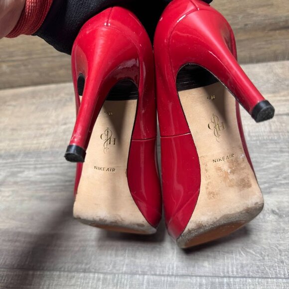 Cole Haan Nike Air Red Patent Leather Platform Pumps Women's Size 9 - Picture 4 of 7